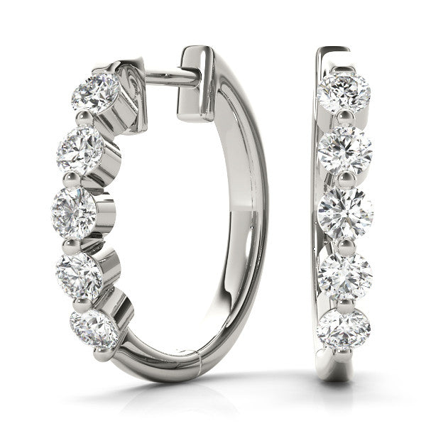 Diamond Hoops  Earrings   1.0 Ct. TW , 14KW