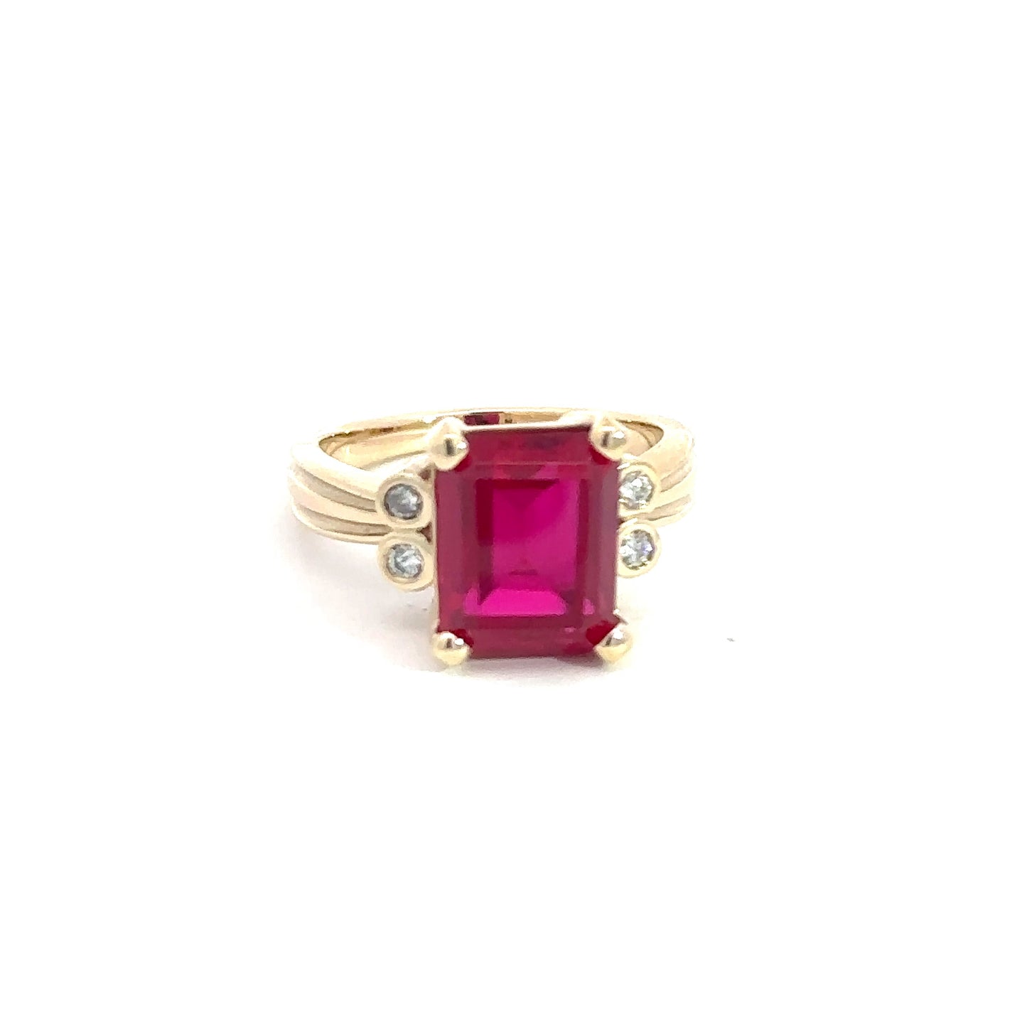 Engagement Emerald Cut  5.0 Ct. Ruby Lab Grown