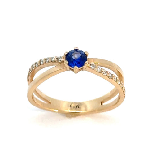 Sapphire Ring , 14K Yellow Gold