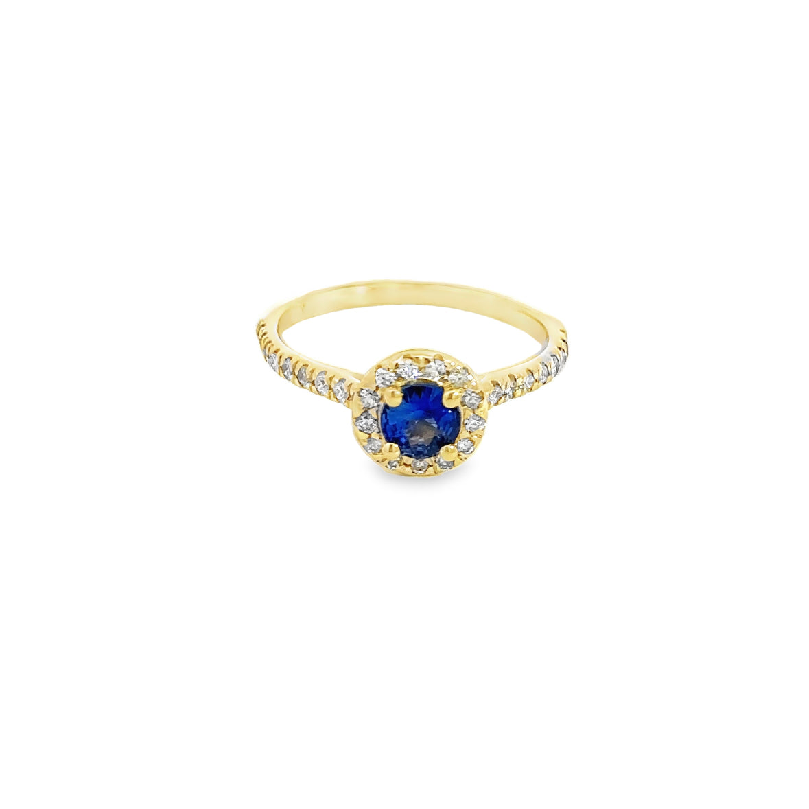 Sapphire  1/2 Ct. Halo Ring  14KYG