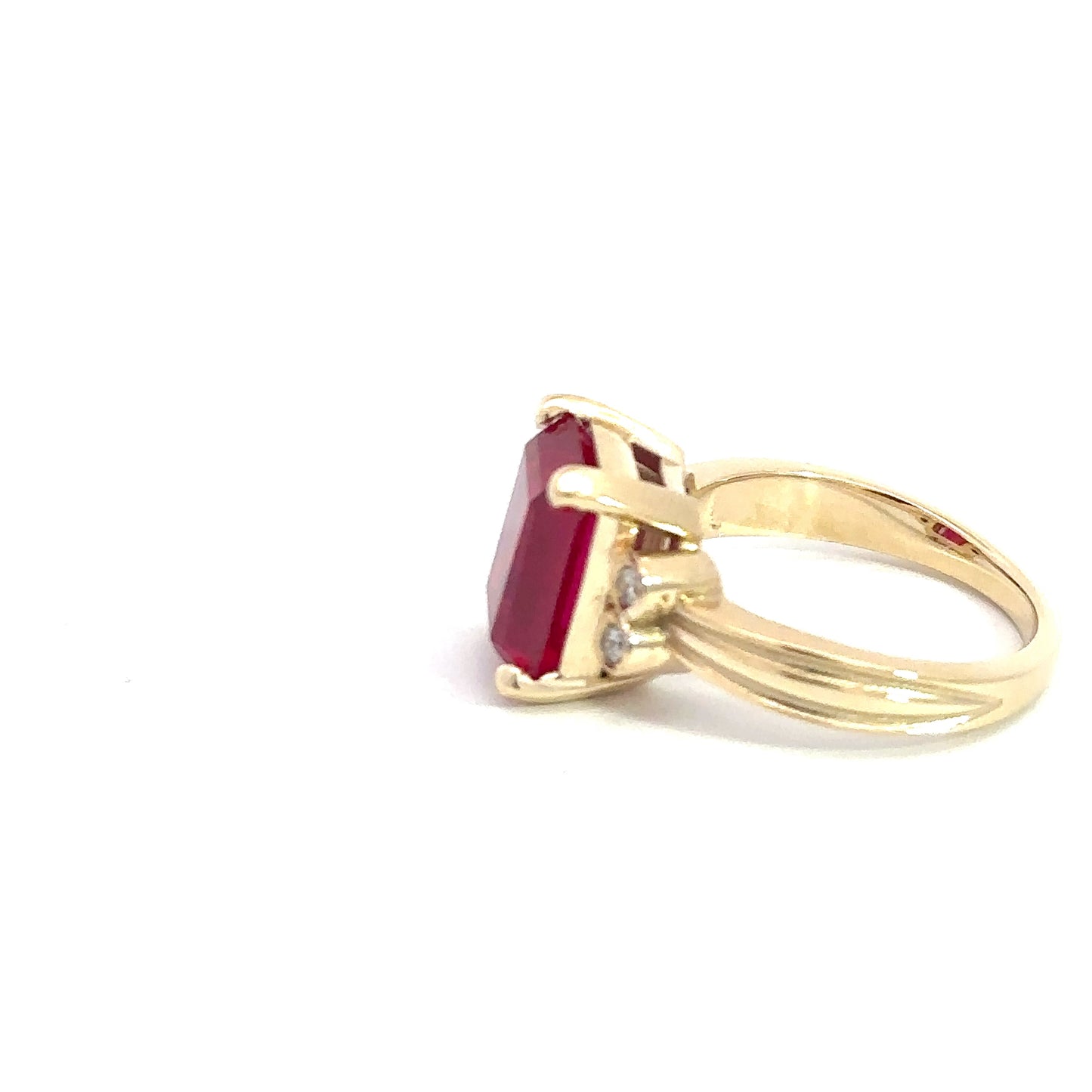 Engagement Emerald Cut  5.0 Ct. Ruby Lab Grown