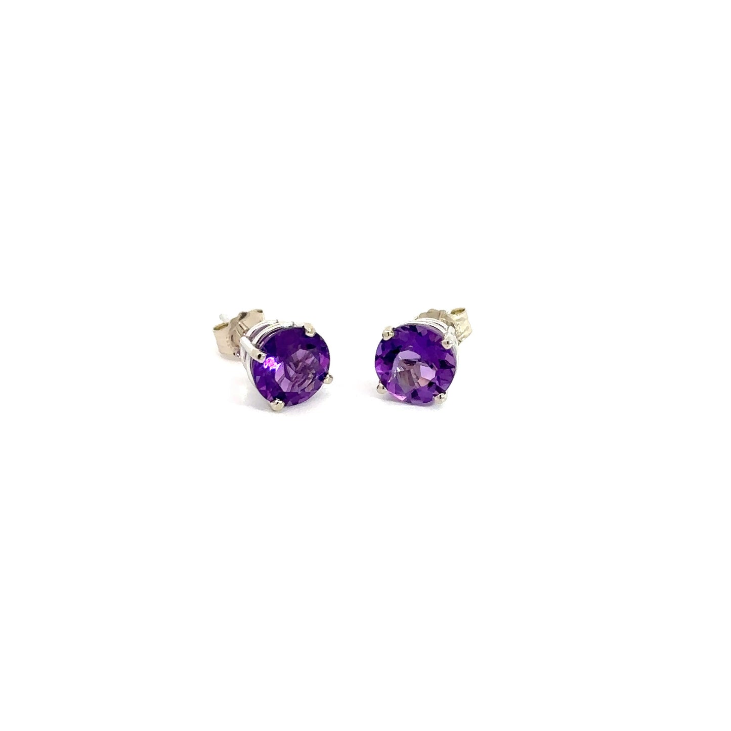 Amethyst 7.0 mm Rd. Earrings
