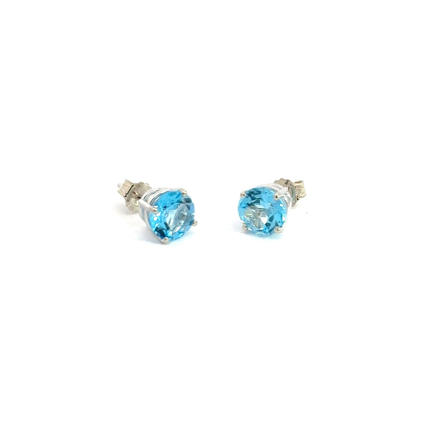 Blue Topaz Swiss 7.0 mm  Earrings