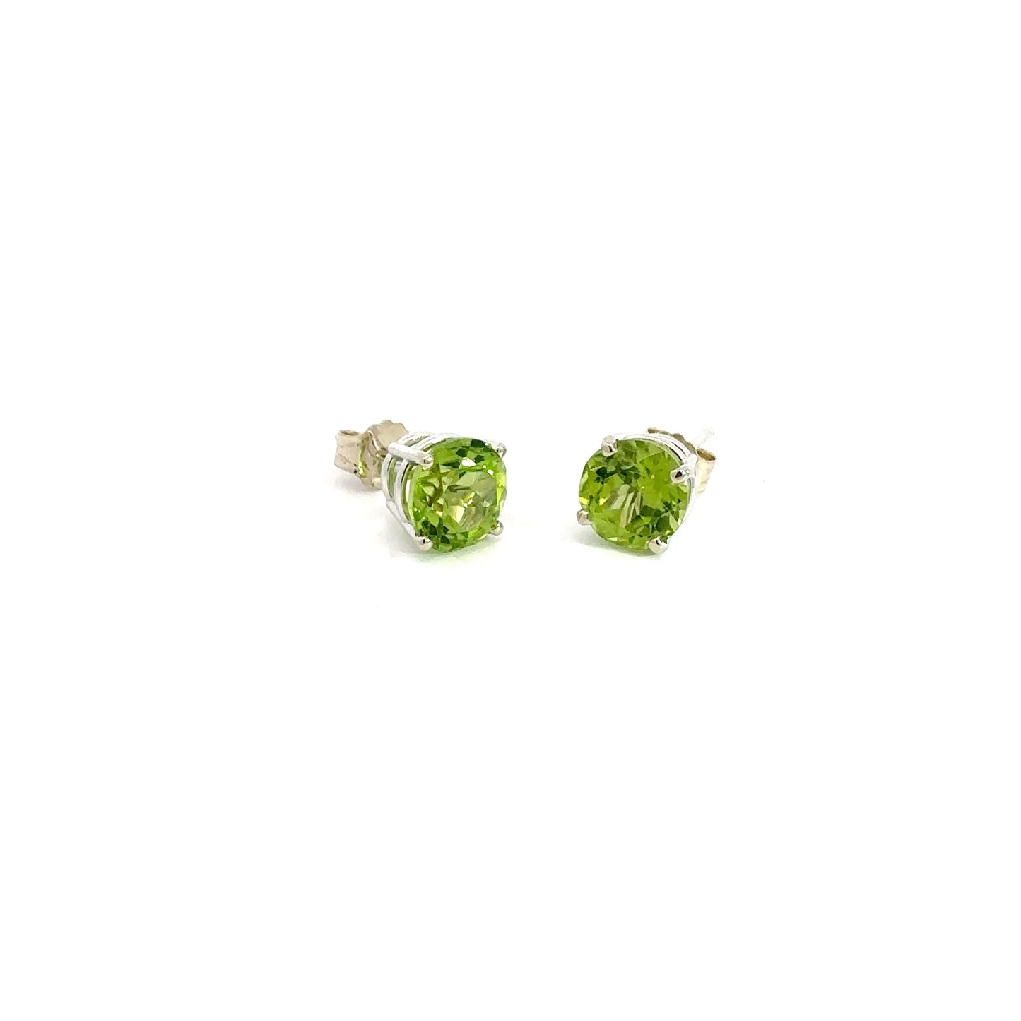 Peridot 7.0 mm  Rd. Earrings