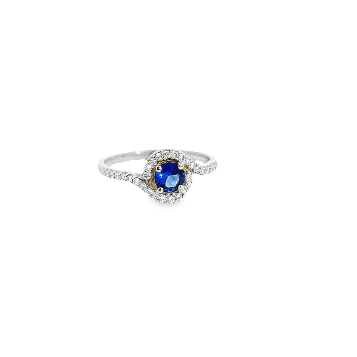 Bypass Ring ,  Sapphire 1/2 Ct. , 14K White Gold.