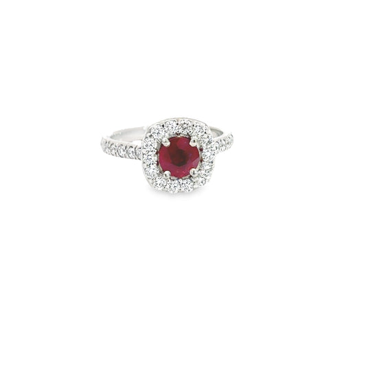 18K White Gold Ruby Ring