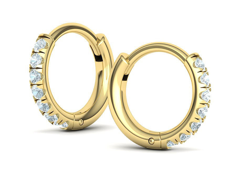 Diamond Hoop Earrings , 0.37 Ct TW