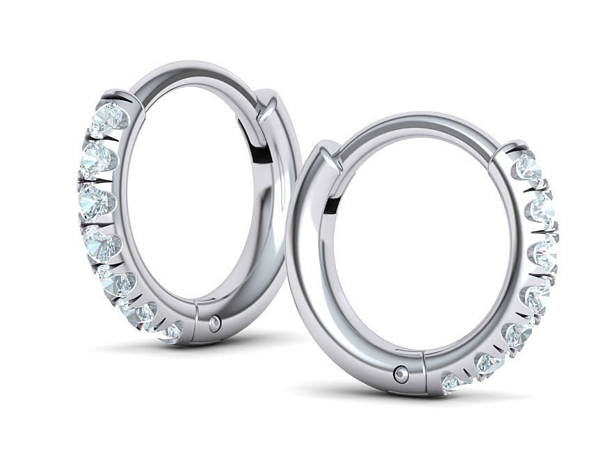 Hoop Diamond Earrings , 3/4 Ct TW.