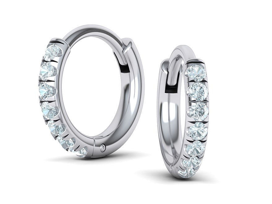 Hoop Diamond Earrings , 3/4 Ct TW.