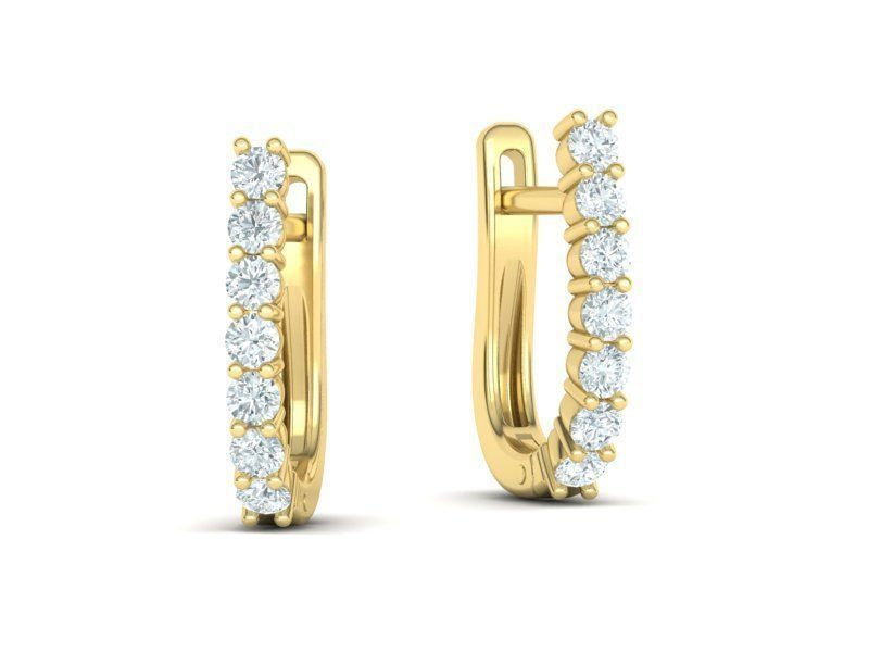 Diamond  Hoop Earrings 0.81 Ct