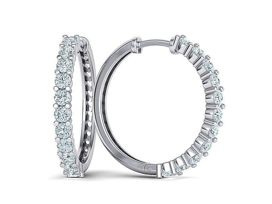 Diamond Hoop Earrings 1.0 Ct TW