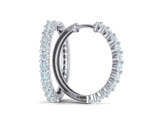 Diamond Hoop Earrings 1.0 Ct TW