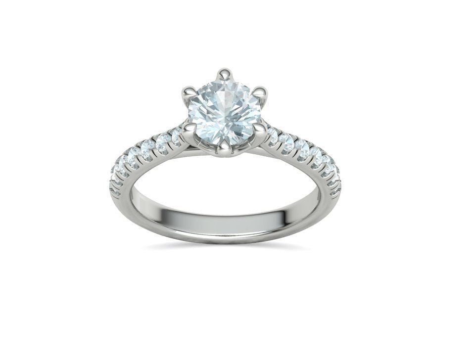 Engagement Ring 1.0 Ct , 14KW