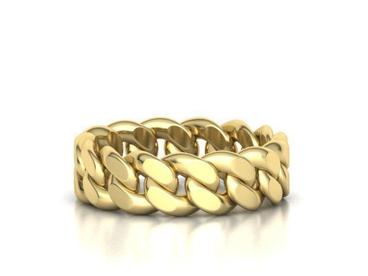 Cuban Ring 7.0 mm Wide , 14KY