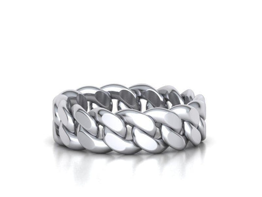 Cuban Ring 7.0 mm Wide ,14KW