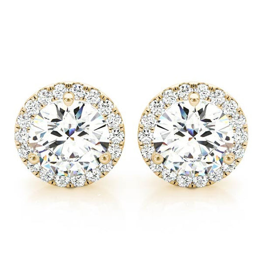 Halo Earrings ,2.36 Ct. TW , 14KY Gold