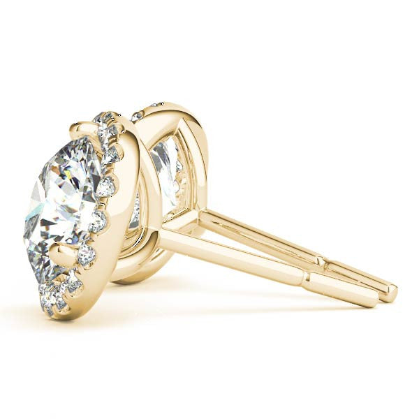 Halo Earrings ,2.36 Ct. TW , 14KY Gold