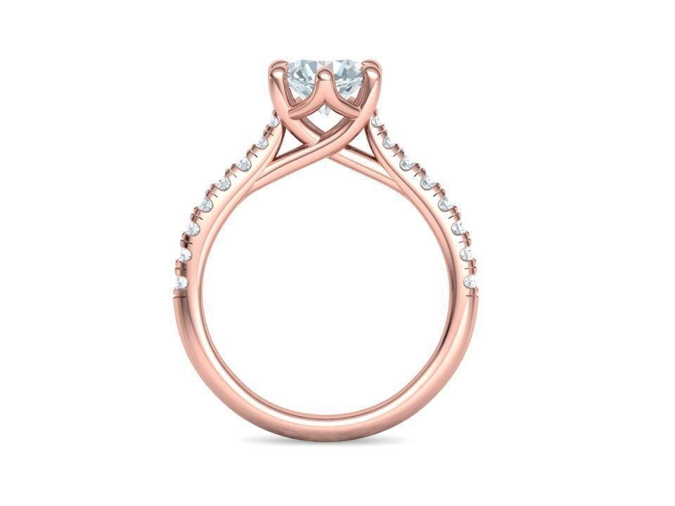 Engagement Diamond Ring , 1.0 Ct , 14KR - Gold Star Jewelry