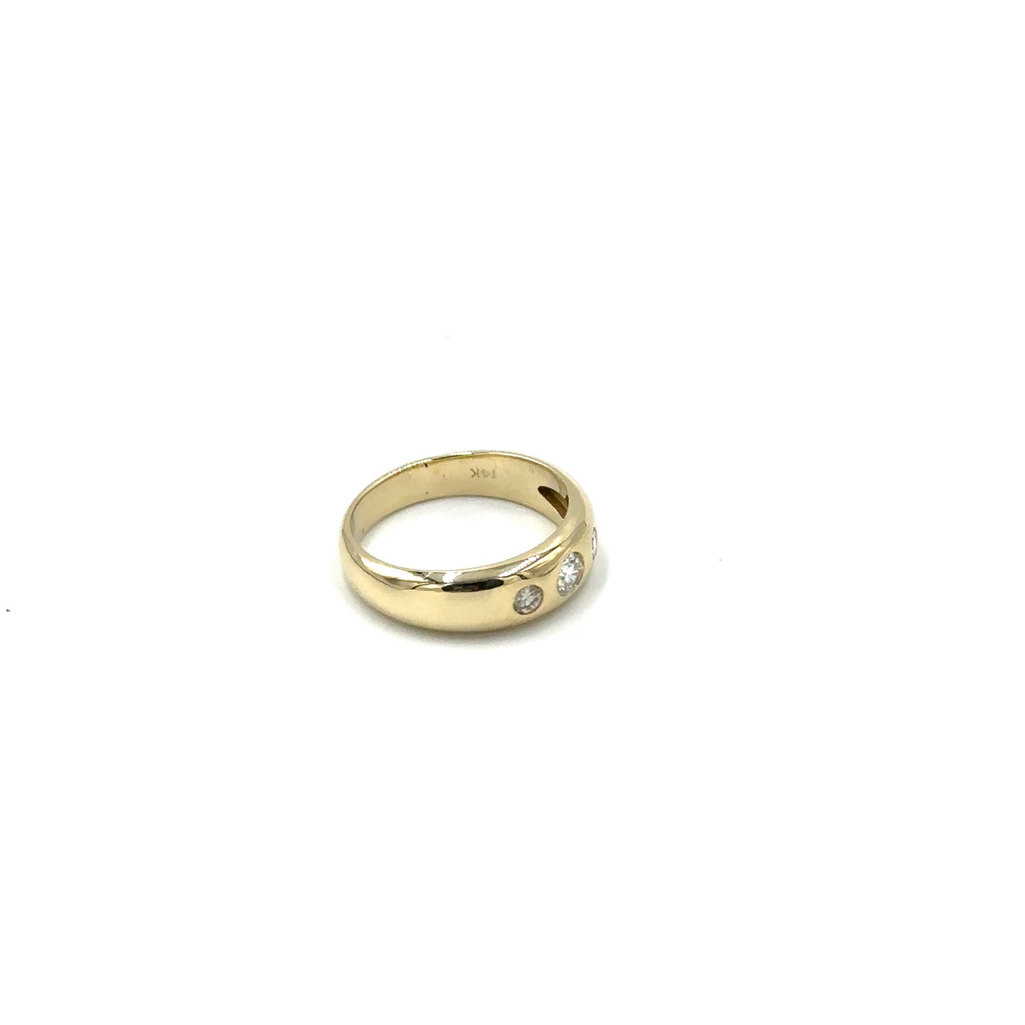 3 Stones Band Ring 14K  Yellow Gold (689241)