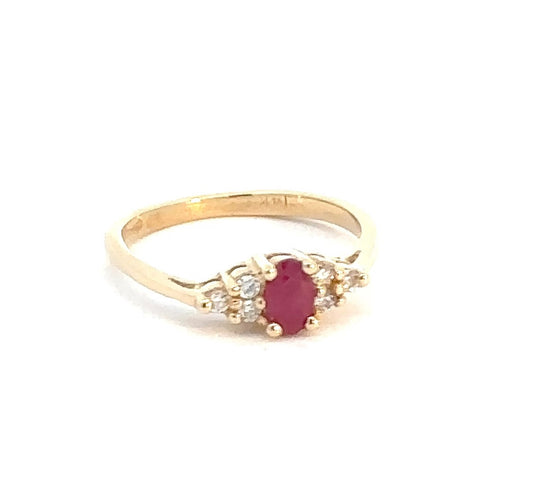 Ruby Ring 14K Yellow Gold