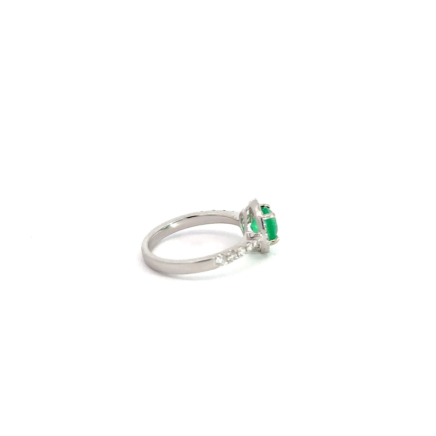 Emerald 1.0 Ct. ,Ring 18K White Gold