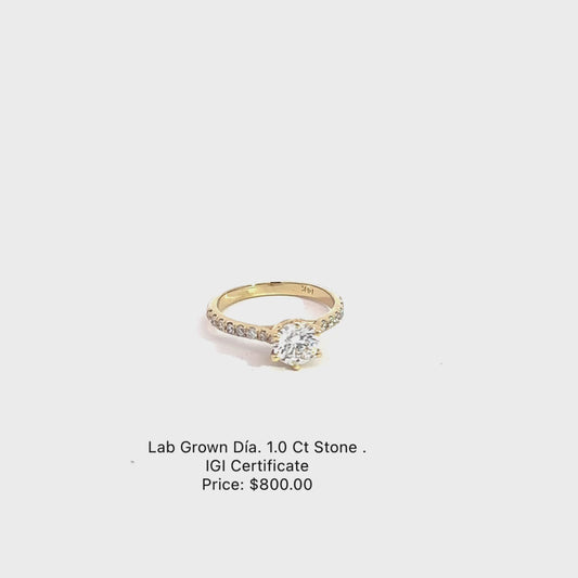 Lab Grown Diamond , 1.0 Carat Center Stone