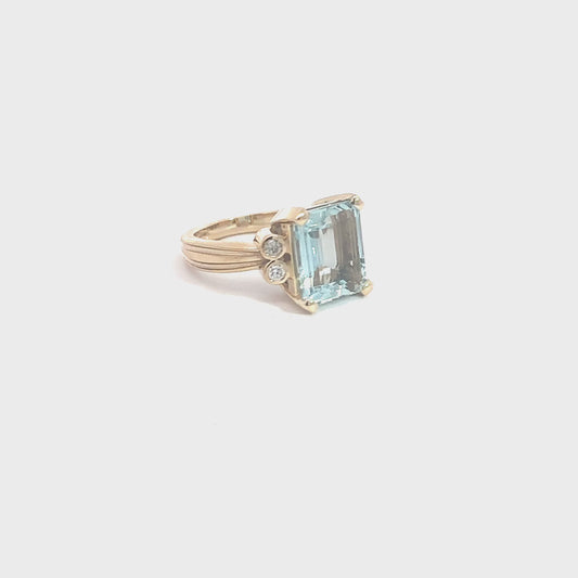 Aquamarine 5.0 Ct Ring 14K