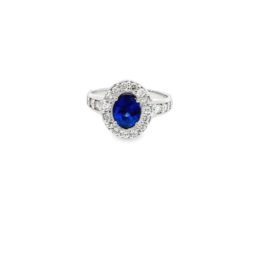 Ring Sapphire Ring Royal Blue , 18K