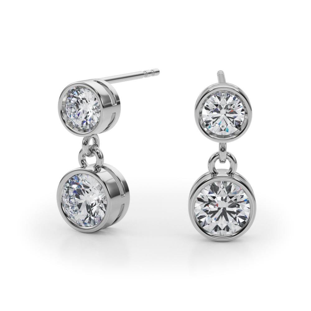 Bezel Set Lab Diamond Drop Earrings