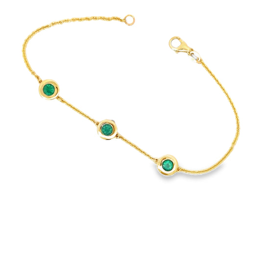 3 Stones Emerald Bracelet