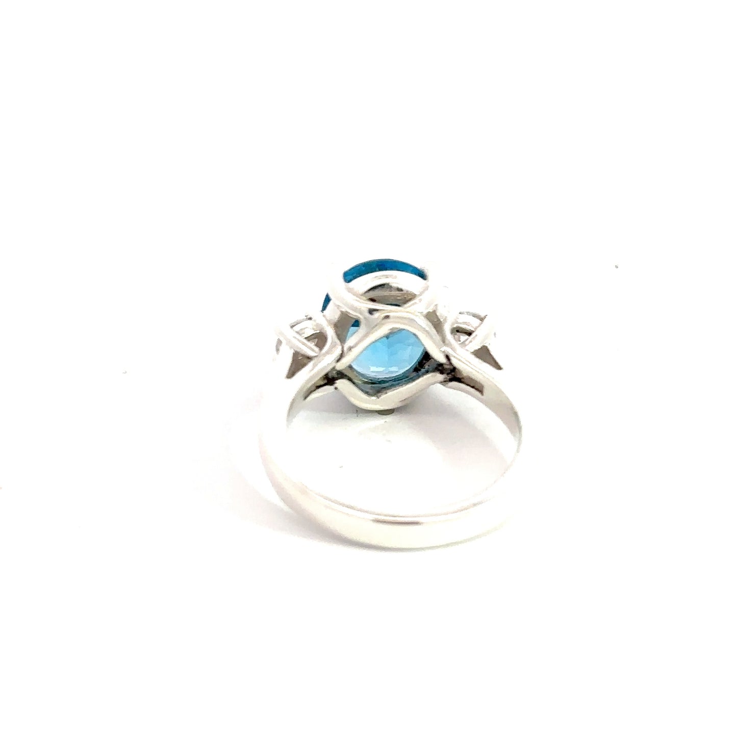 Blue Topaz Oval 6.0 Ct.  950 Silver Ring