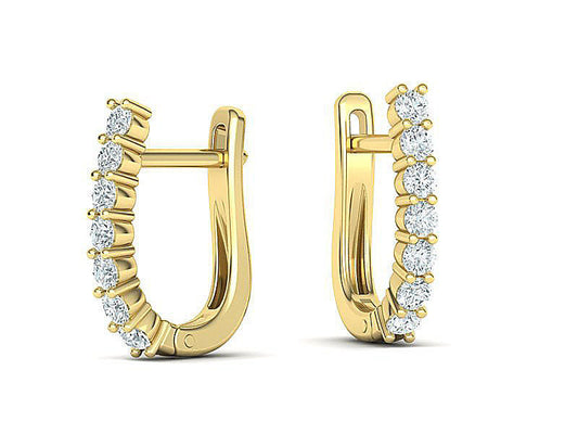 Diamond  Hoop Earrings 0.81 Ct