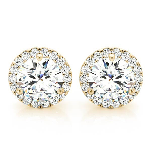 Halo Earrings ,2.36 Ct. TW , 14KY Gold