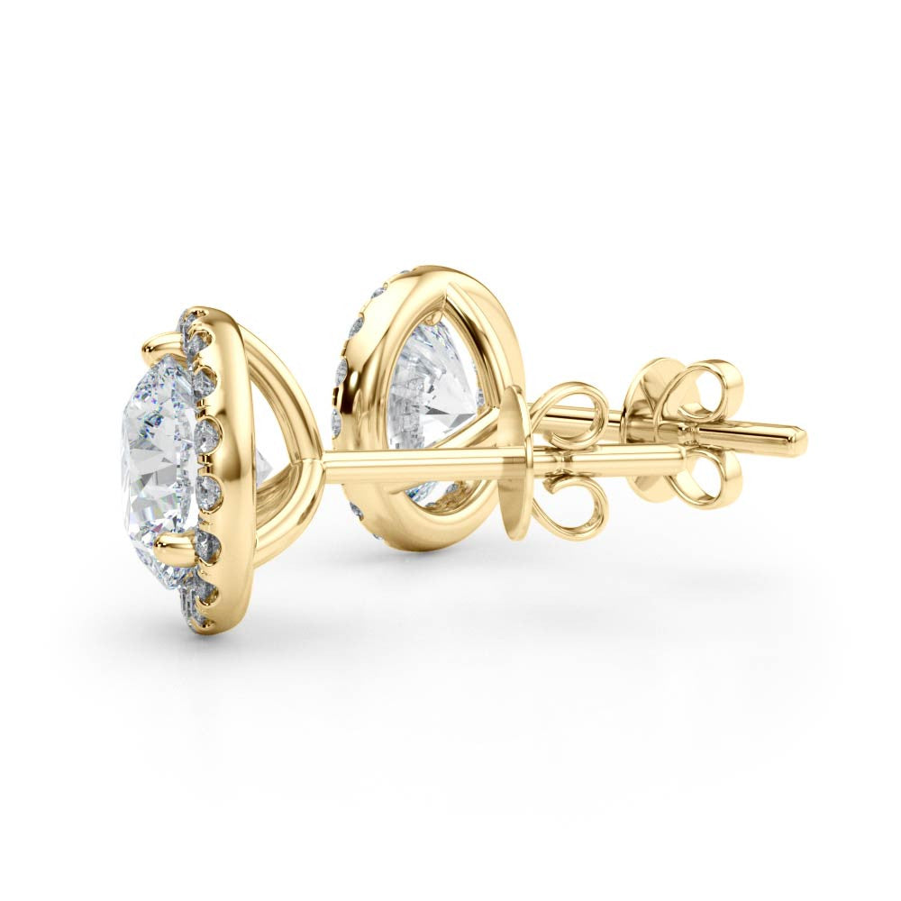 Halo Earrings ,2.36 Ct. TW , 14KY Gold