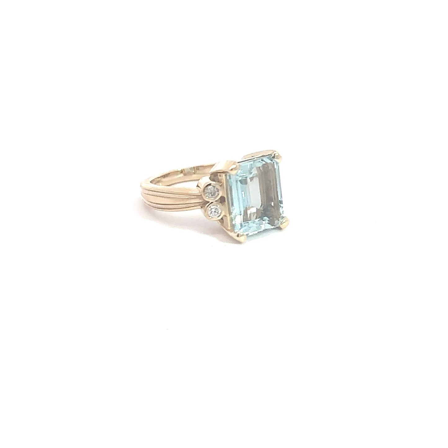 Aquamarine 5.0 Ct Ring 14K - Gold Star Jewelry