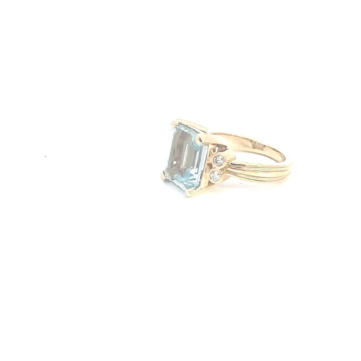 Aquamarine 5.0 Ct Ring 14K - Gold Star Jewelry