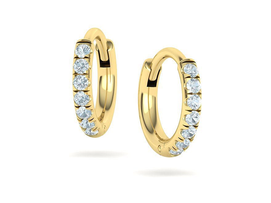 Diamond Hoop Earrings , 0.37 Ct TW - Gold Star Jewelry