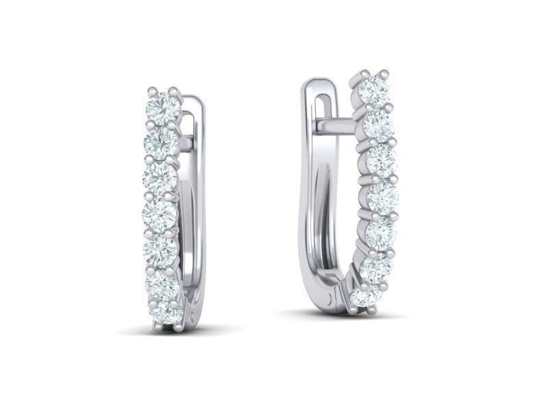 Diamond Hoop Earrings 0.81 Ct. - Gold Star Jewelry