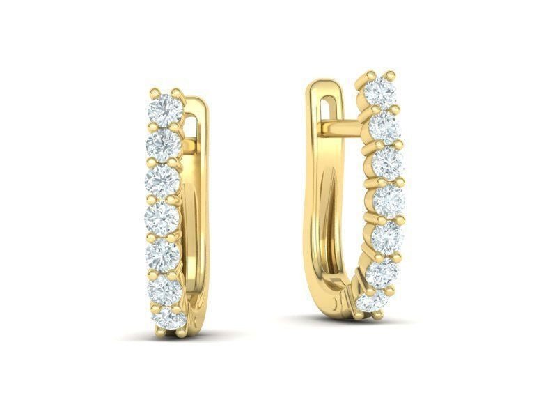 Diamond Hoop Earrings 0.81 Ct - Gold Star Jewelry