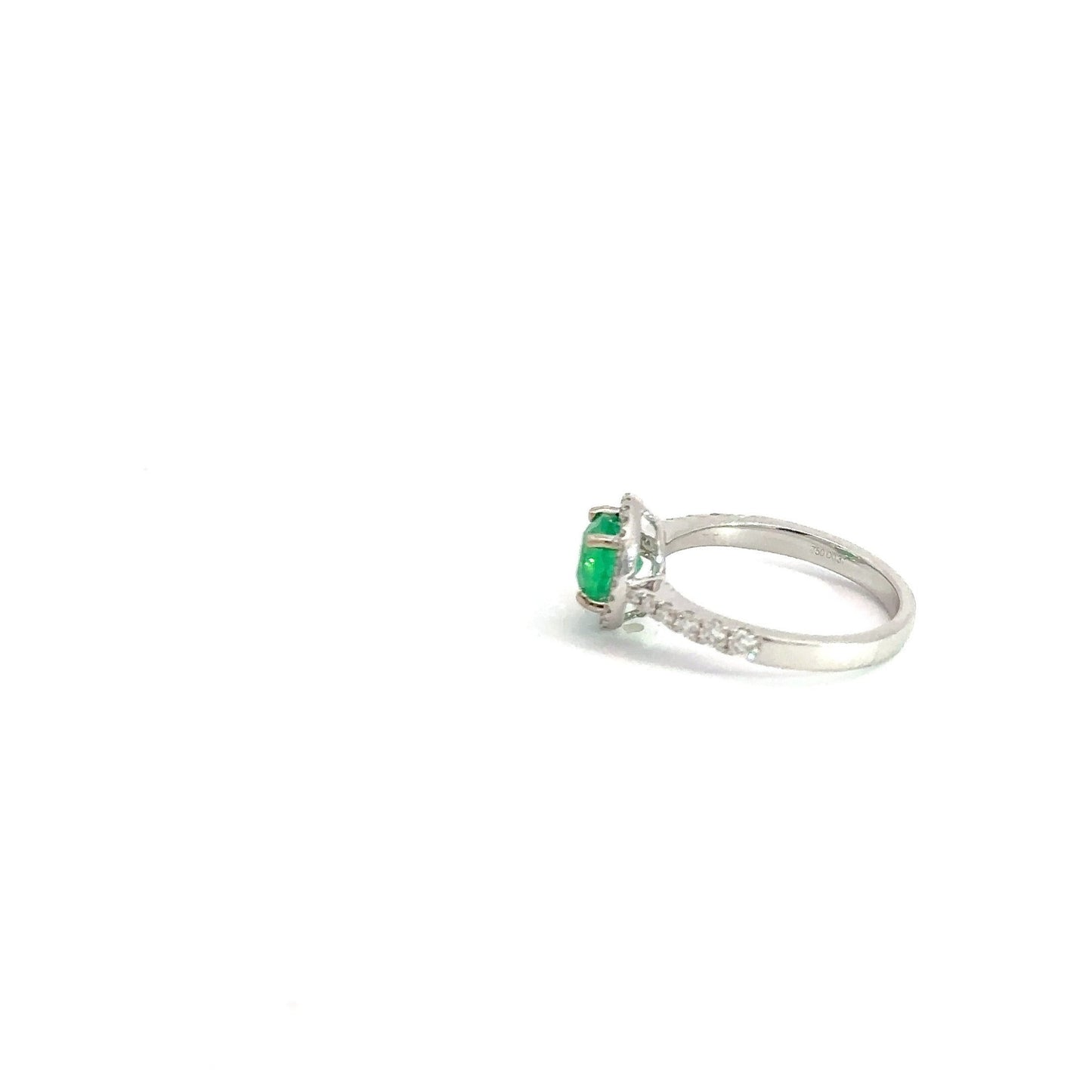 Emerald 1.0 Ct. ,Ring 18K White Gold - Gold Star Jewelry