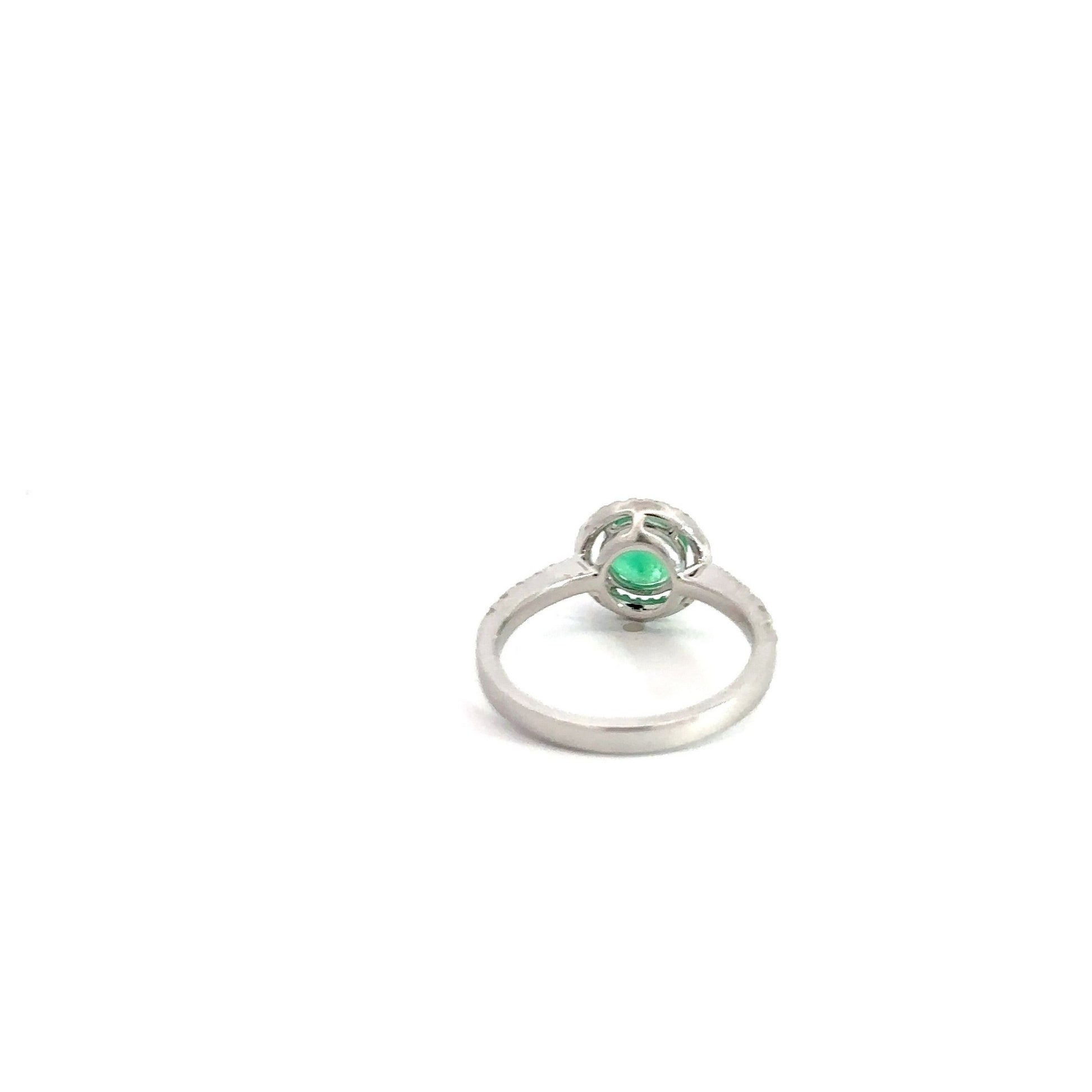 Emerald 1.0 Ct. ,Ring 18K White Gold - Gold Star Jewelry