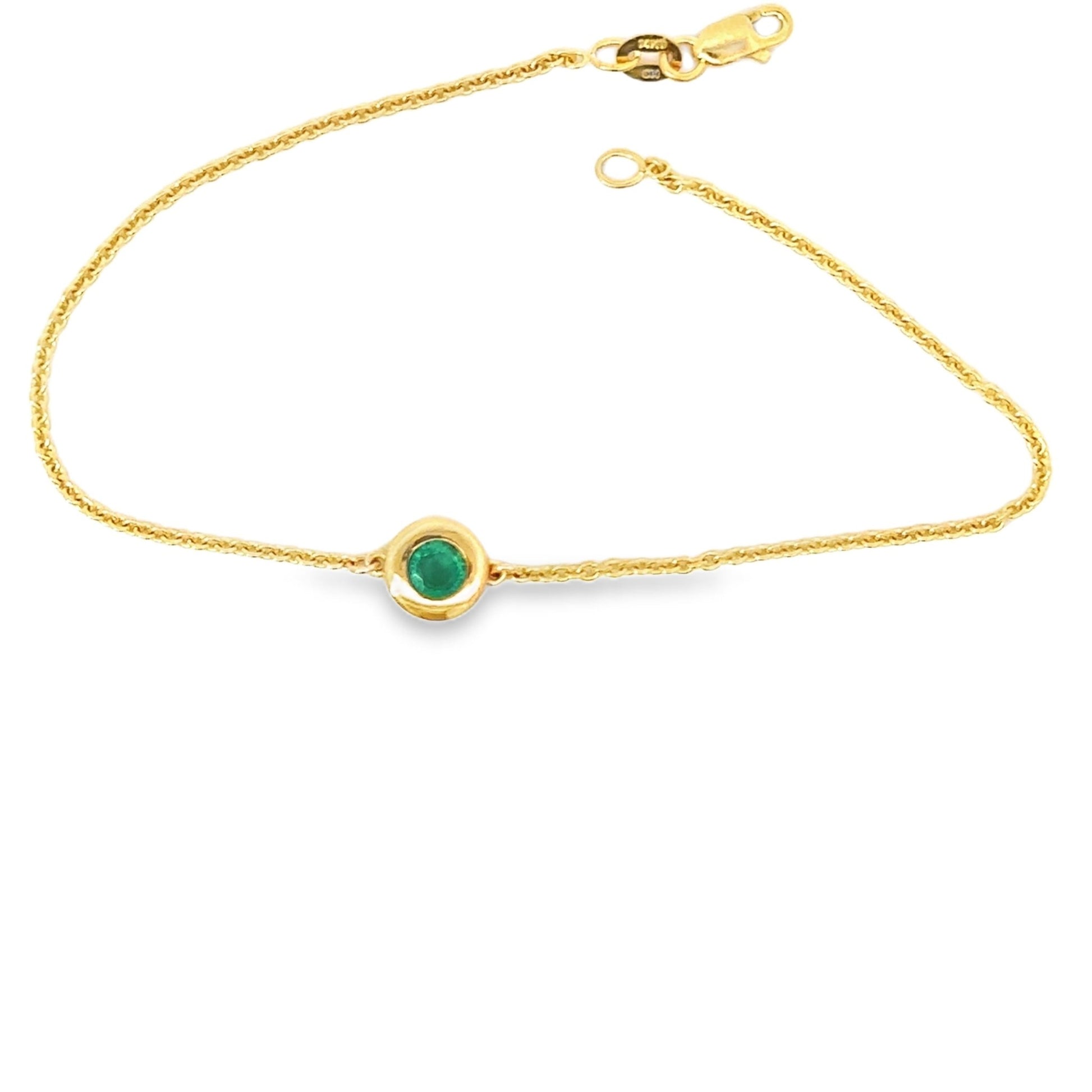 Emerald Single Stone Bracelet - Gold Star Jewelry
