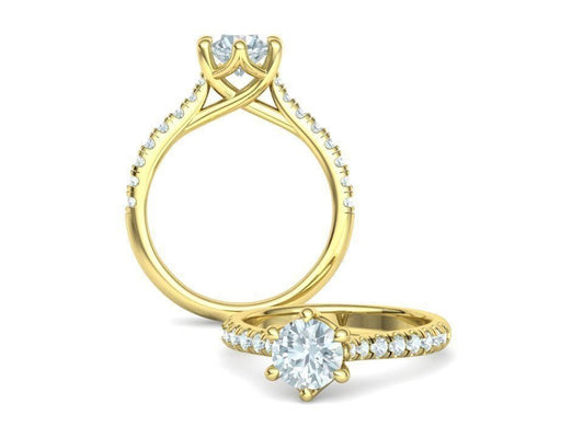 Engagement Diamond Ring , 1.0 Ct. ,14KY - Gold Star Jewelry