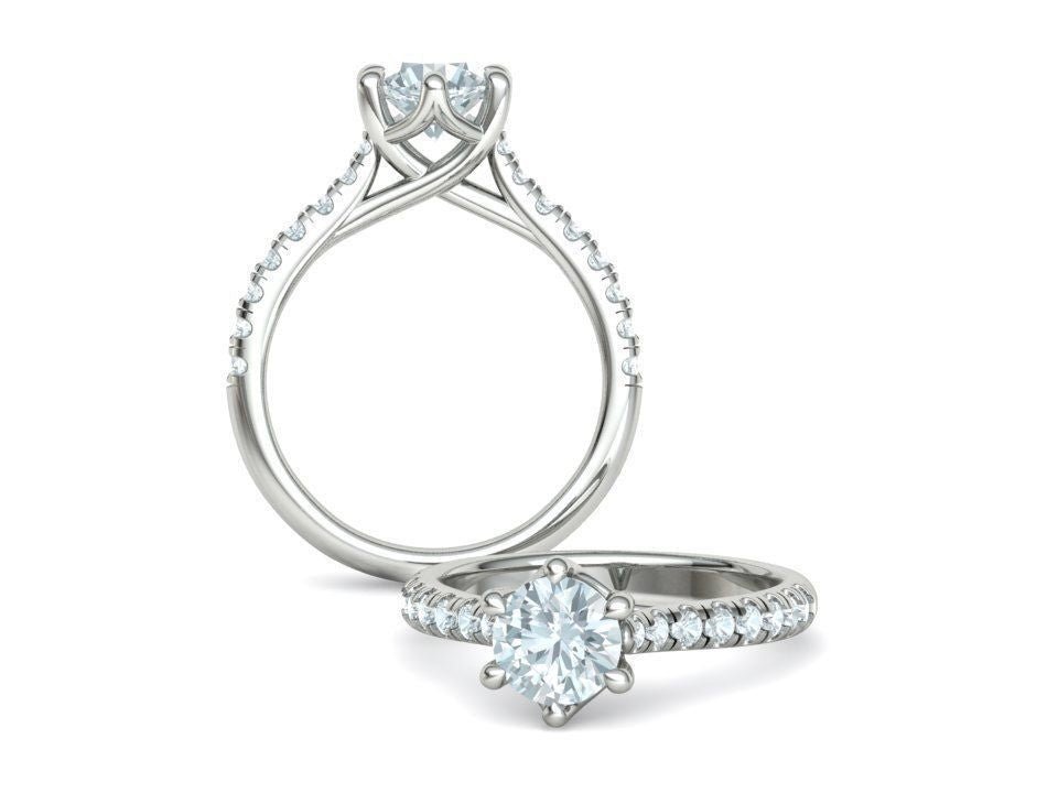 Engagement Ring 1.0 Ct , 14KW - Gold Star Jewelry
