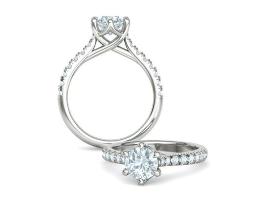 Engagement Ring 1.0 Ct , 14KW - Gold Star Jewelry