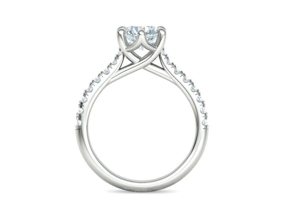 Engagement Ring 1.0 Ct , 14KW - Gold Star Jewelry