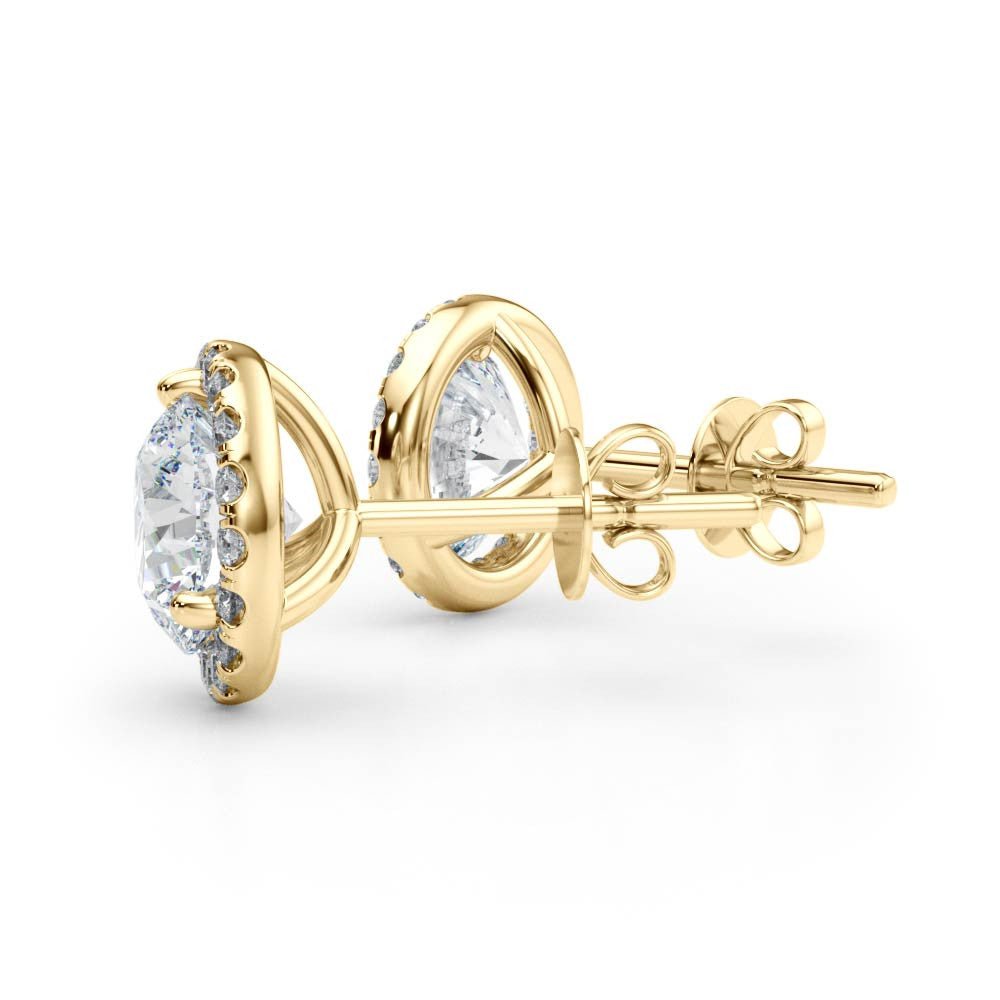 Halo Earrings ,2.36 Ct. TW , 14KY Gold - Gold Star Jewelry