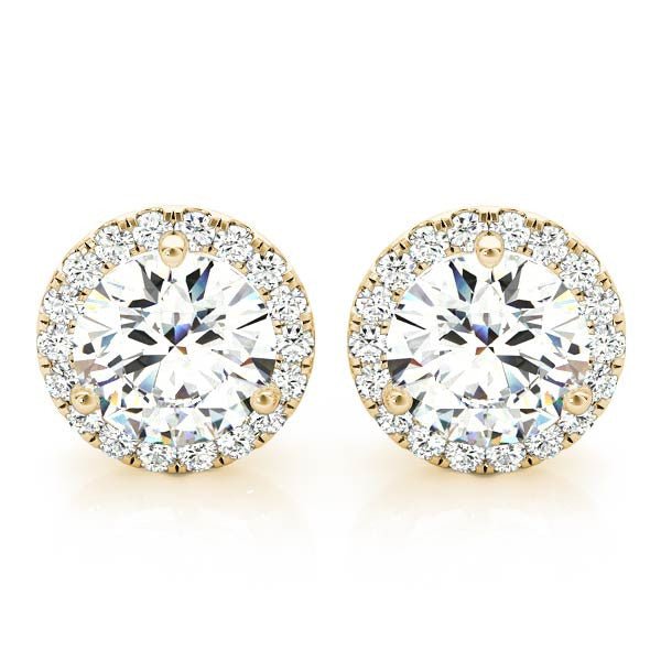 Halo Earrings ,2.36 Ct. TW , 14KY Gold - Gold Star Jewelry