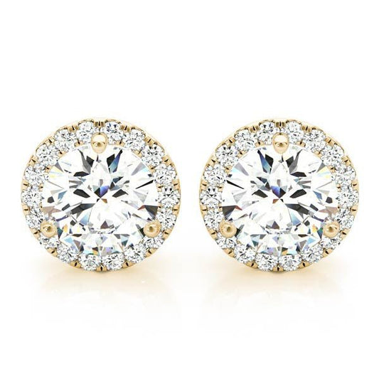 Halo Earrings ,2.36 Ct. TW , 14KY Gold - Gold Star Jewelry