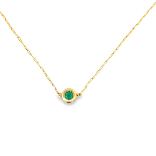 Single Stone Emerald Necklaces - Gold Star Jewelry